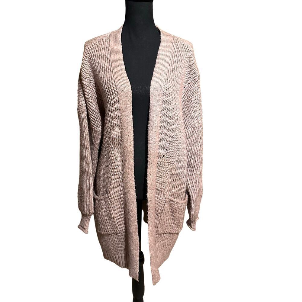 Maurices Dusty Rose Oversized Open Front Chunky Cardigan Sweater Women's XL